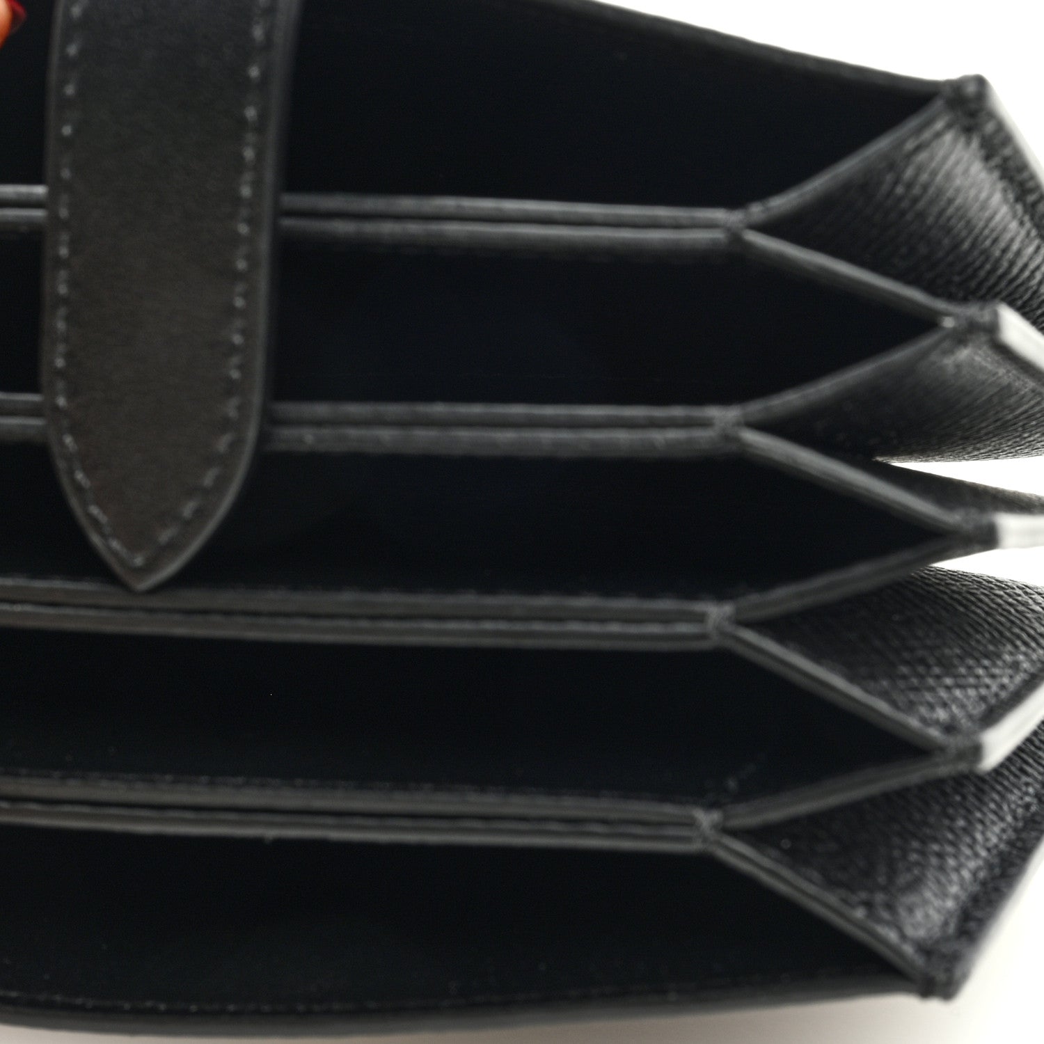 Celine Grained Shiny Calfskin Accordion Card Holder Black 5 of 8