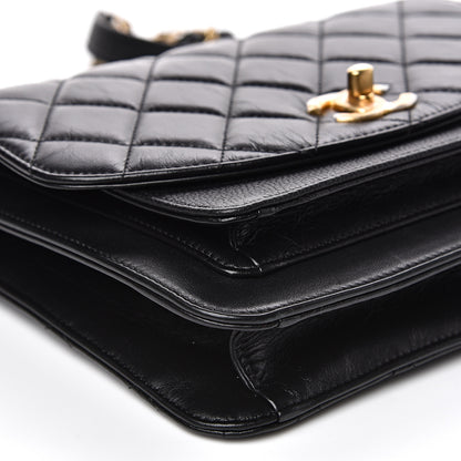 Chanel Calfskin Caviar Quilted Chain Handle Flap Black 7 of 10