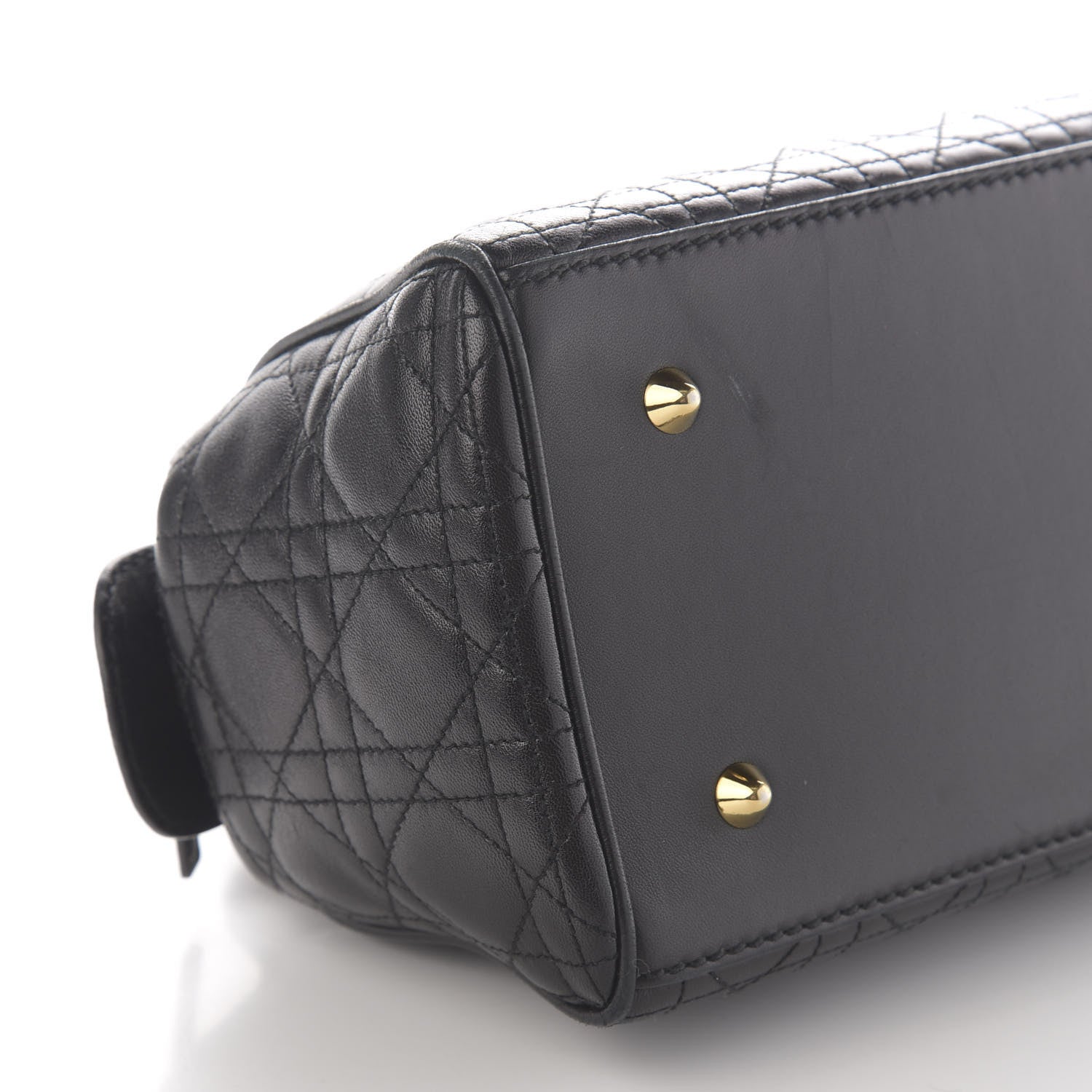 Christian Dior Lambskin Cannage Soft Lady Dior Satchel Black 6 of 12