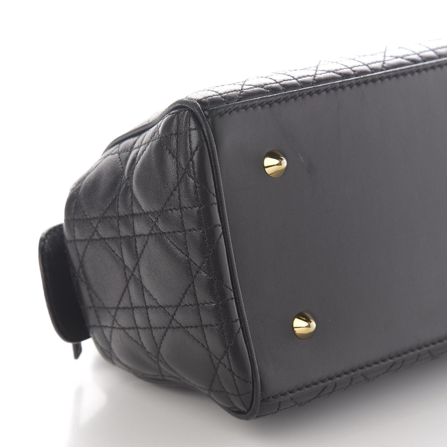 Lambskin Cannage Soft Lady Dior Satchel Black