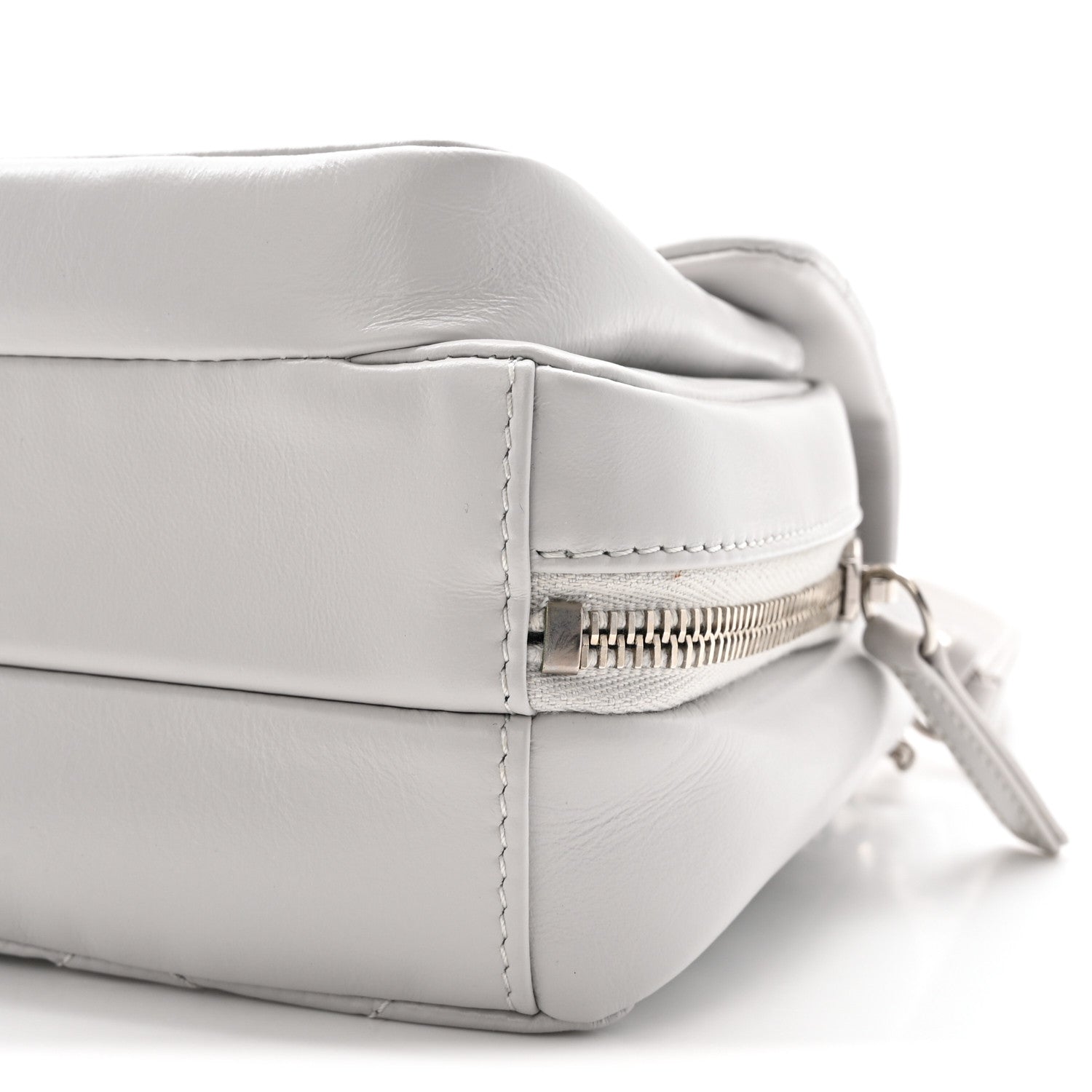 Chanel Aged Calfskin Quilted Express Zip Around Flap Light Grey 10 of 11