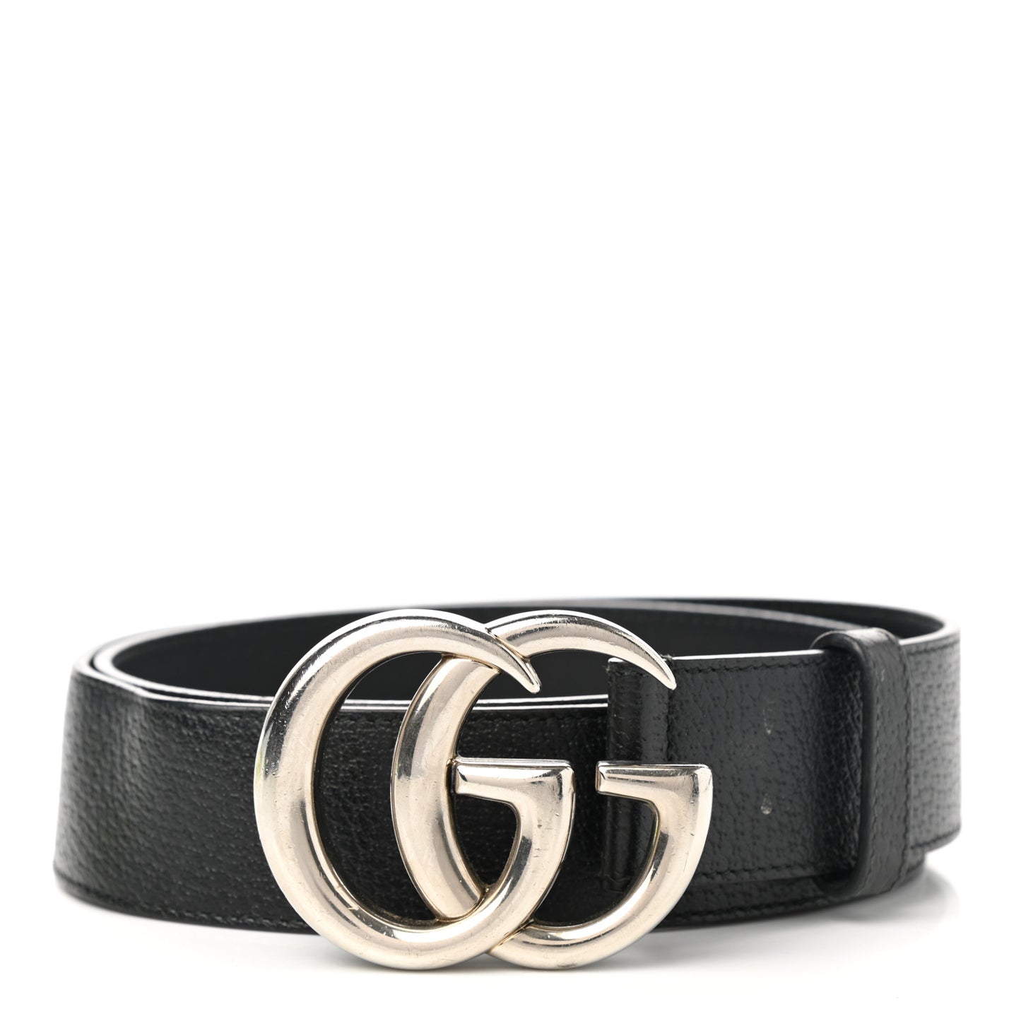 Textured Dollar Calfskin Nickel Double G 40mm Belt 90 36 Black
