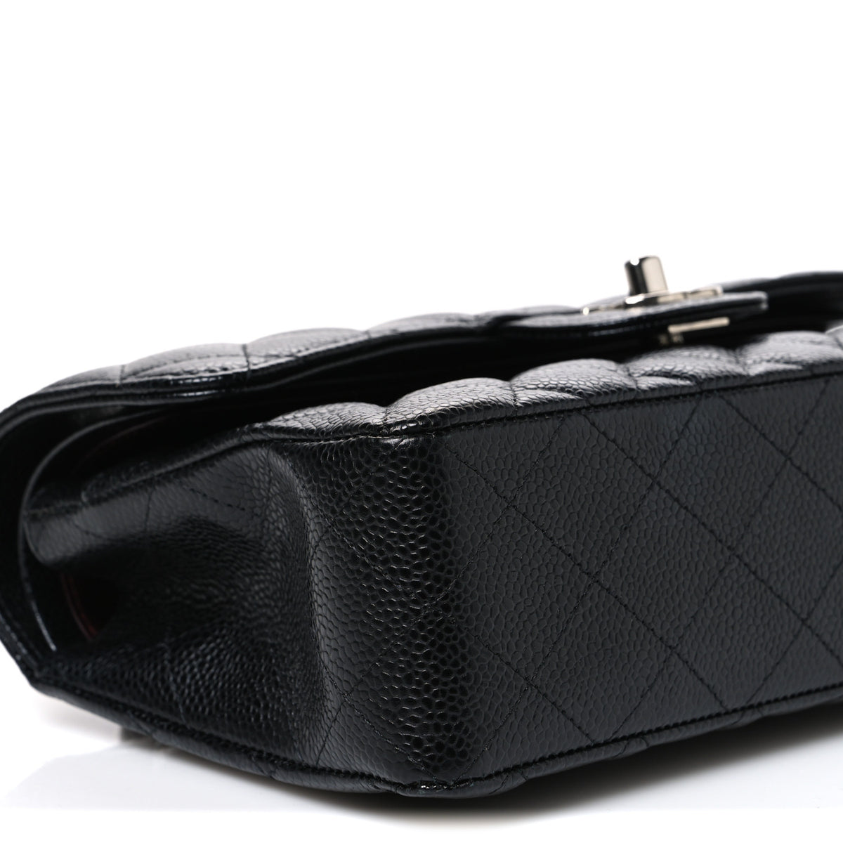 Caviar Quilted Small Double Flap Black