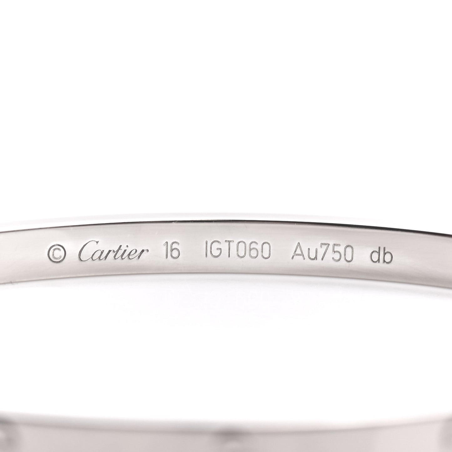 18K White Gold Small LOVE Bracelet 16