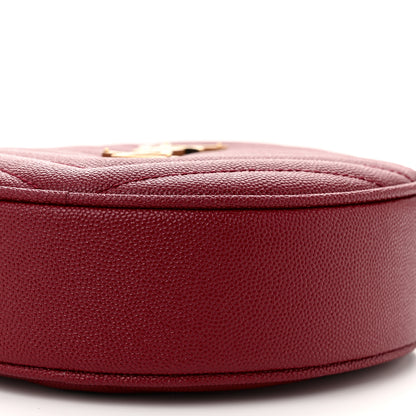 Saint Laurent Grain De Poudre Matelasse Chevron Quilted Round Vinyle Camera Bag Rouge Legion 10 of 10