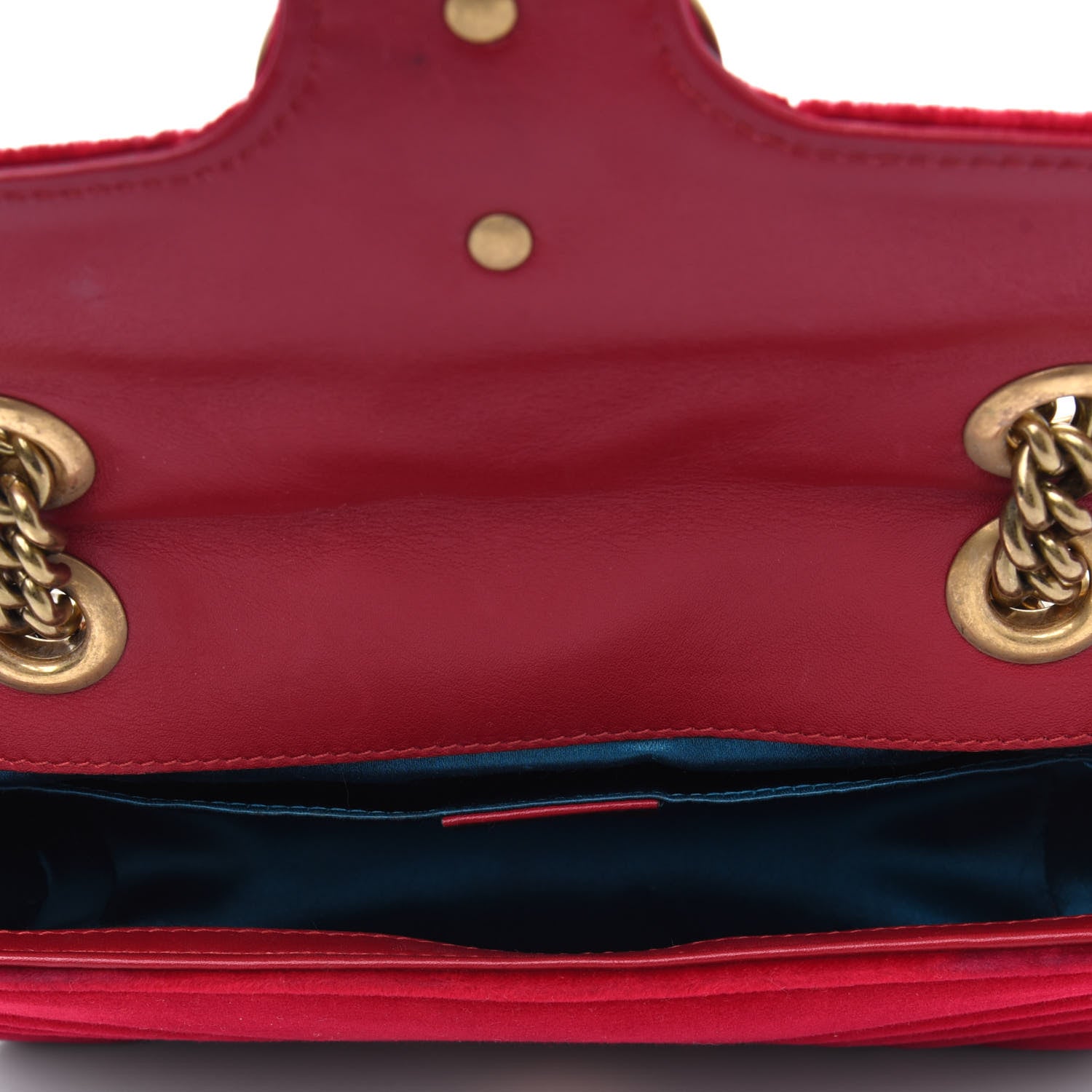 Gucci Velvet Matelasse Mini GG Marmont Shoulder Bag Hibiscus Red 5 of 24