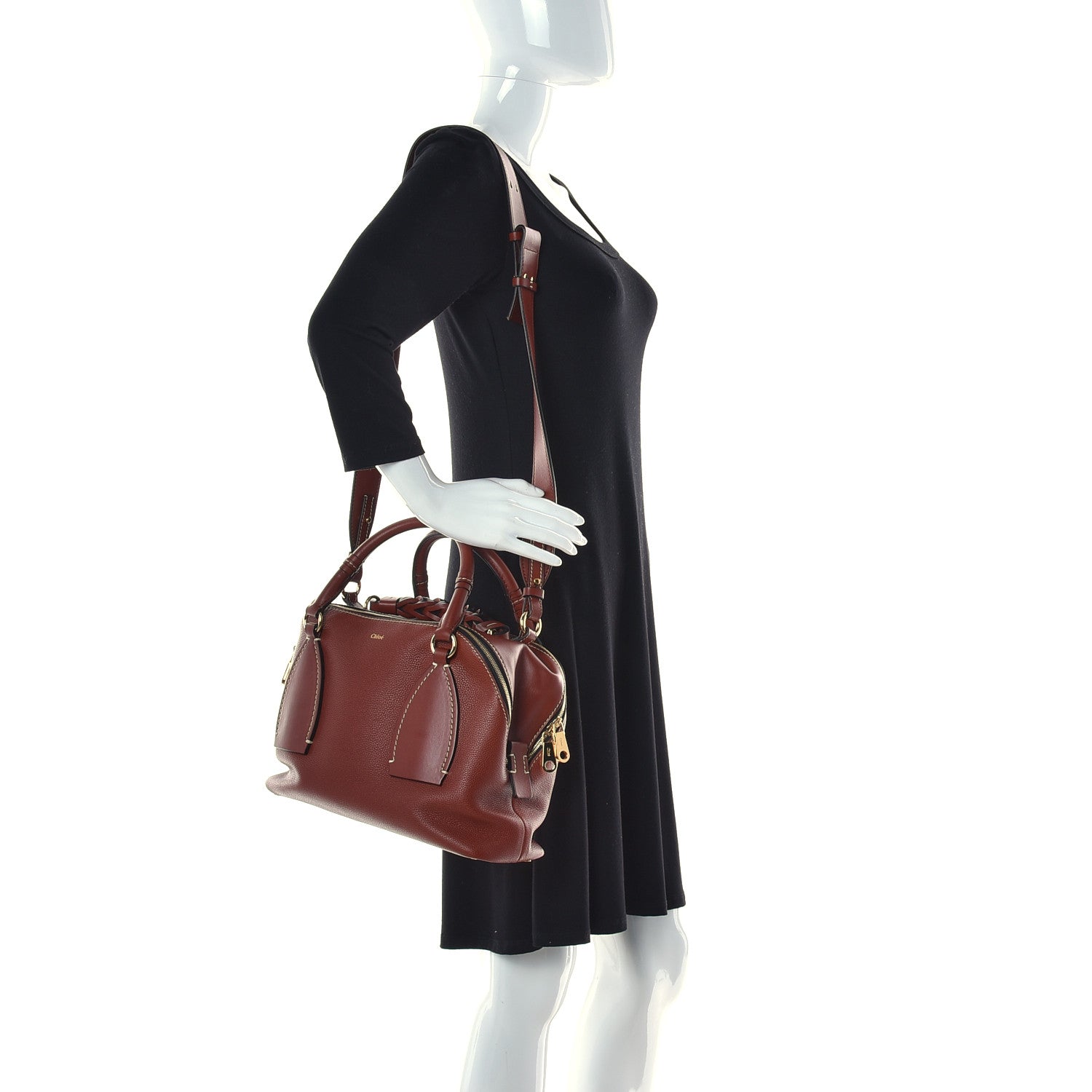 Chloe Calfskin Medium Daria Sepia Brown 2 of 11