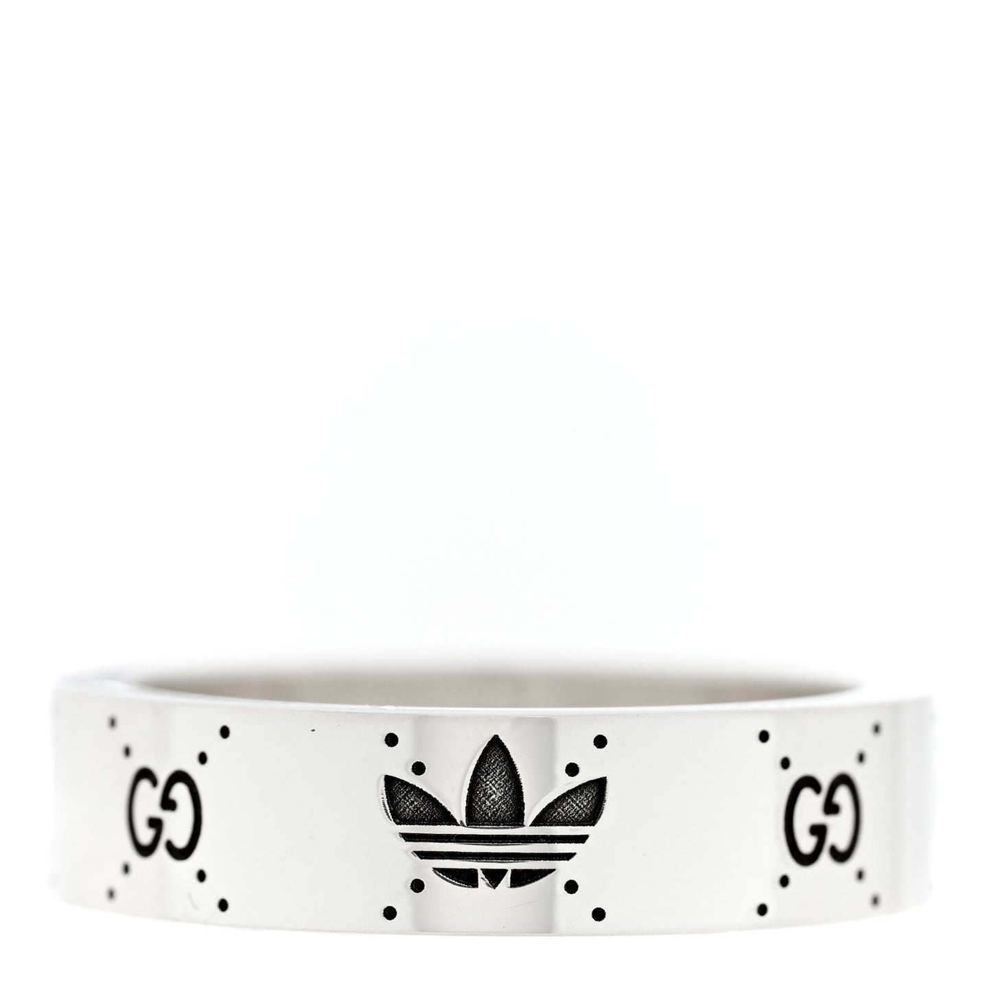 X ADIDAS Sterling Silver Trefoil GG Monogram Band Ring 63 10.25