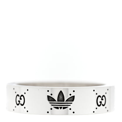Gucci X ADIDAS Sterling Silver Trefoil GG Monogram Band Ring 63 10.25 3 of 4