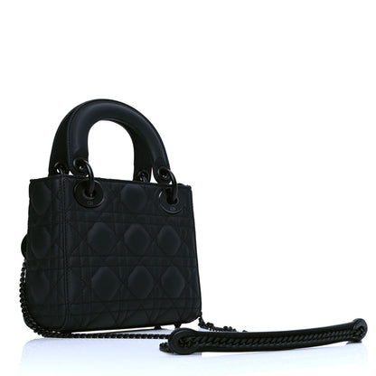 Christian Dior Ultra Matte Calfskin Cannage Mini Lady Dior Black 2 of 6