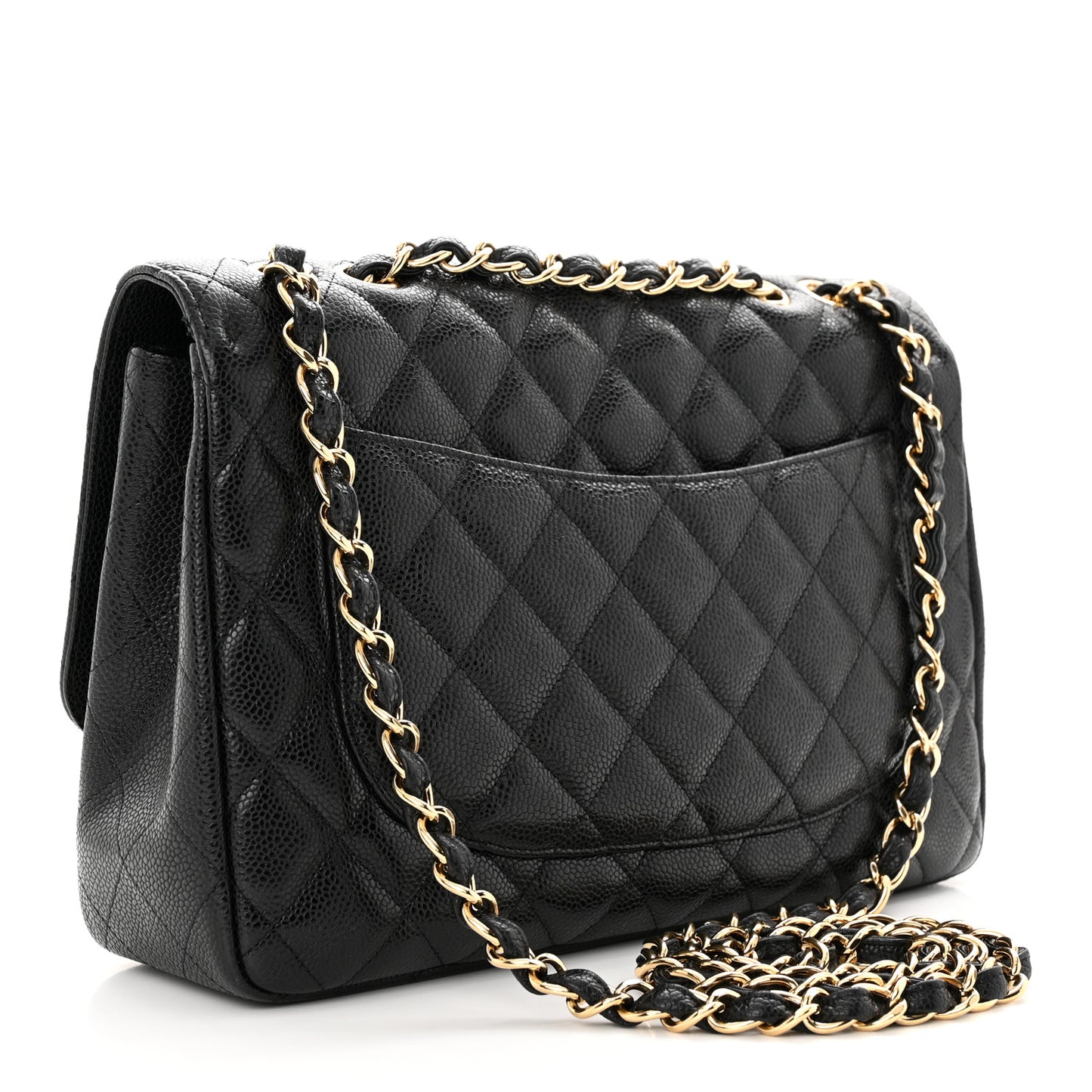 Caviar Quilted Jumbo Single Flap Black