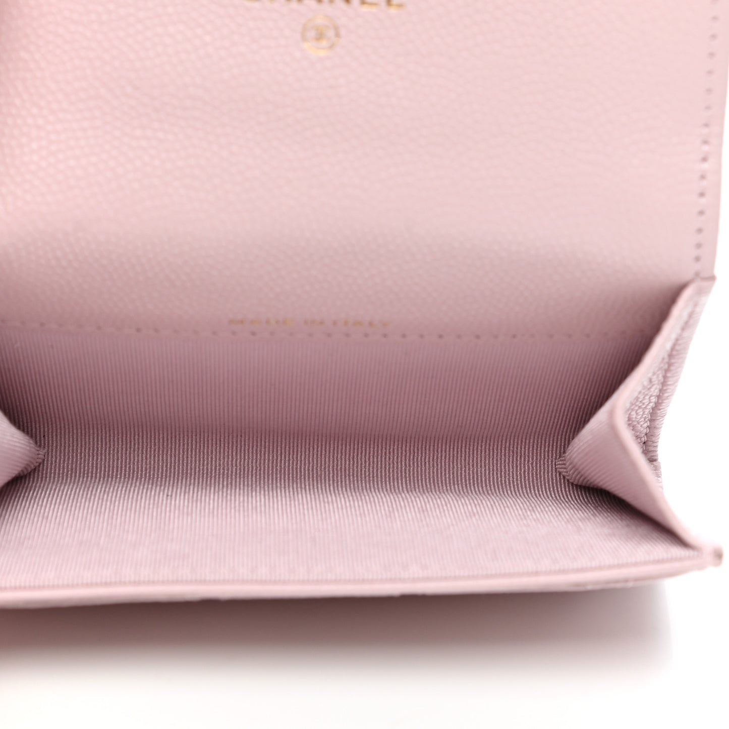Caviar Quilted Flap Card Holder Wallet Light Pink
