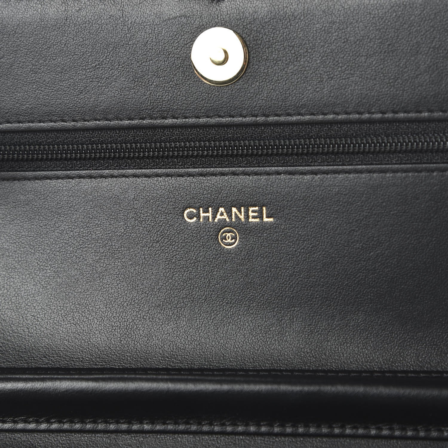 Chanel Caviar Quilted CC Filigree Wallet On Chain WOC Black 8 of 12
