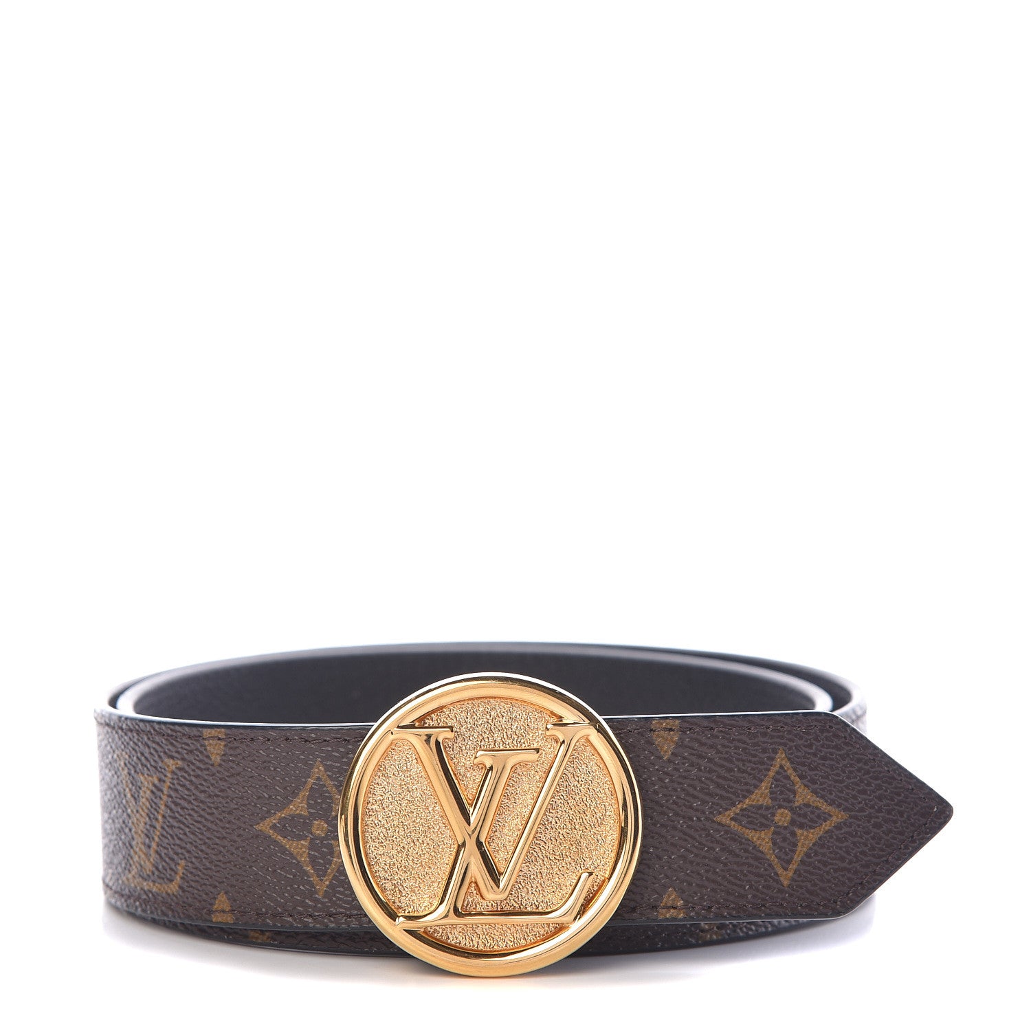 Louis Vuitton Calfskin Monogram 35mm LV Circle Reversible Belt 80 32 Black 1 of 7