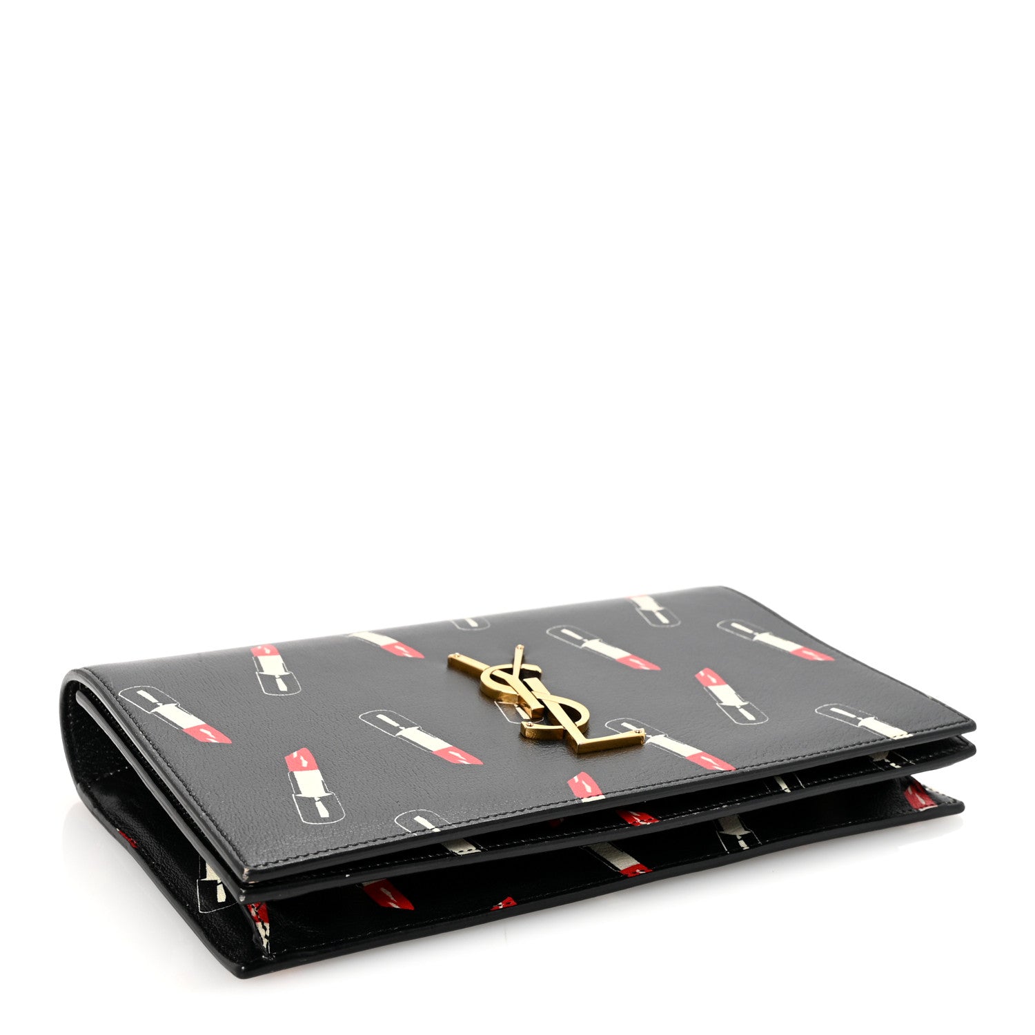 Saint Laurent Calfskin Lipstick Print Classic Monogram Kate Clutch Black 4 of 6