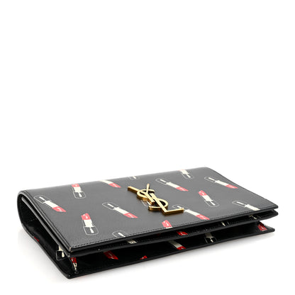 Saint Laurent Calfskin Lipstick Print Classic Monogram Kate Clutch Black 4 of 6