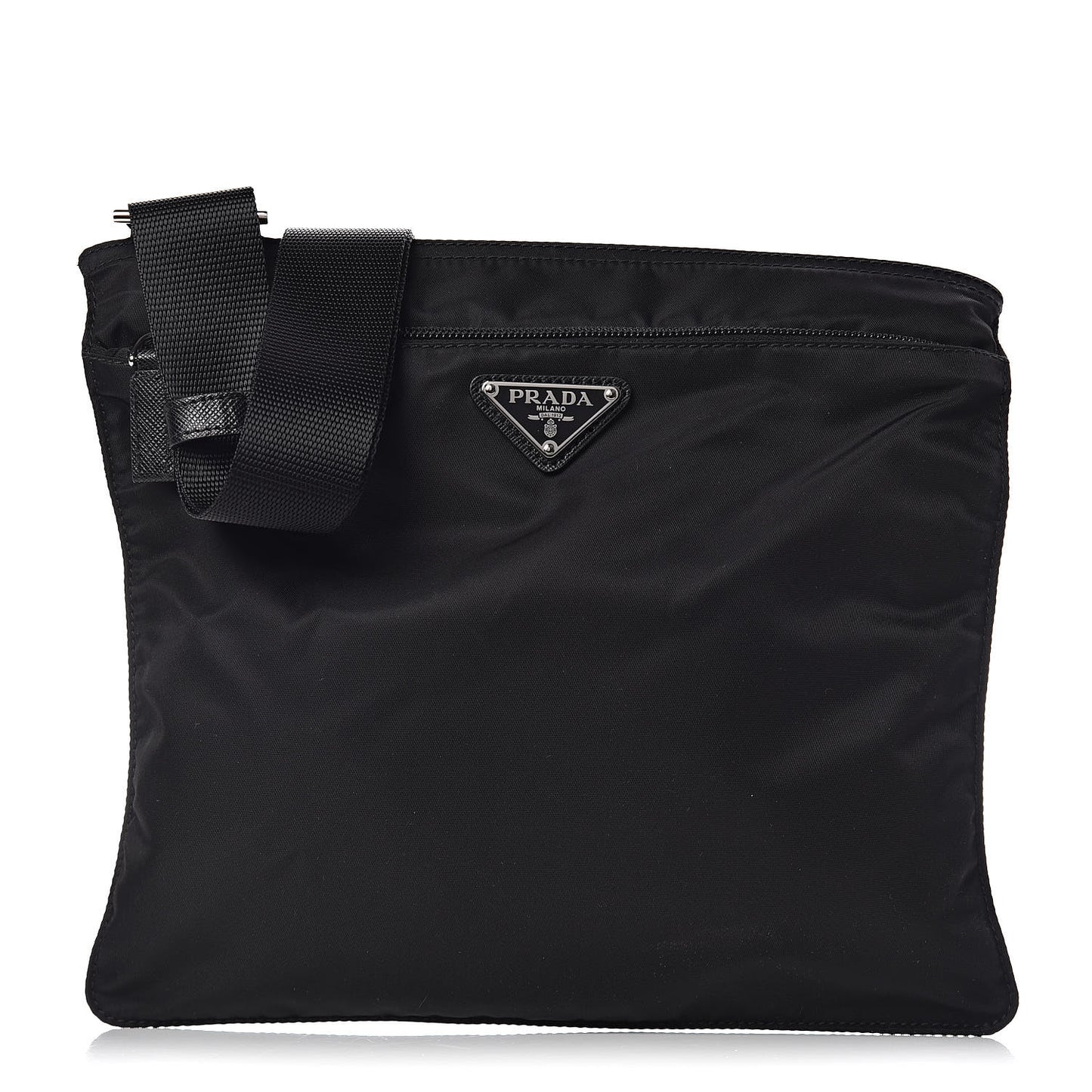 Nylon Vela Flat Messenger Bag Black