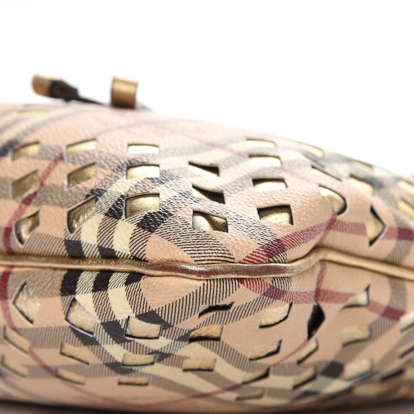 Haymarket Check Drawstring Claudia Bag Gold