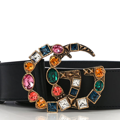 Gucci Calfskin Crystal Double G 40mm Belt 90 36 Black Multicolor 2 of 10