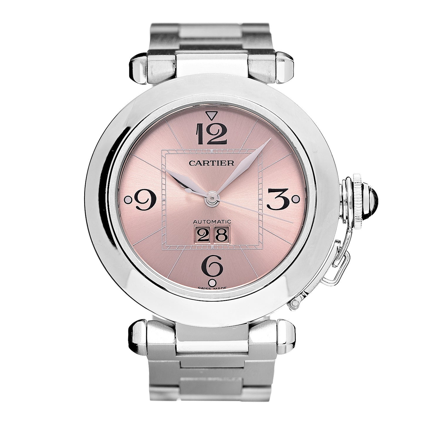 Stainless Steel 35mm Pasha C Big Date Automatic Watch Pink