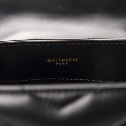 Saint Laurent Calfskin Y Quilted Monogram Small Loulou Chain Satchel Black 9 of 11