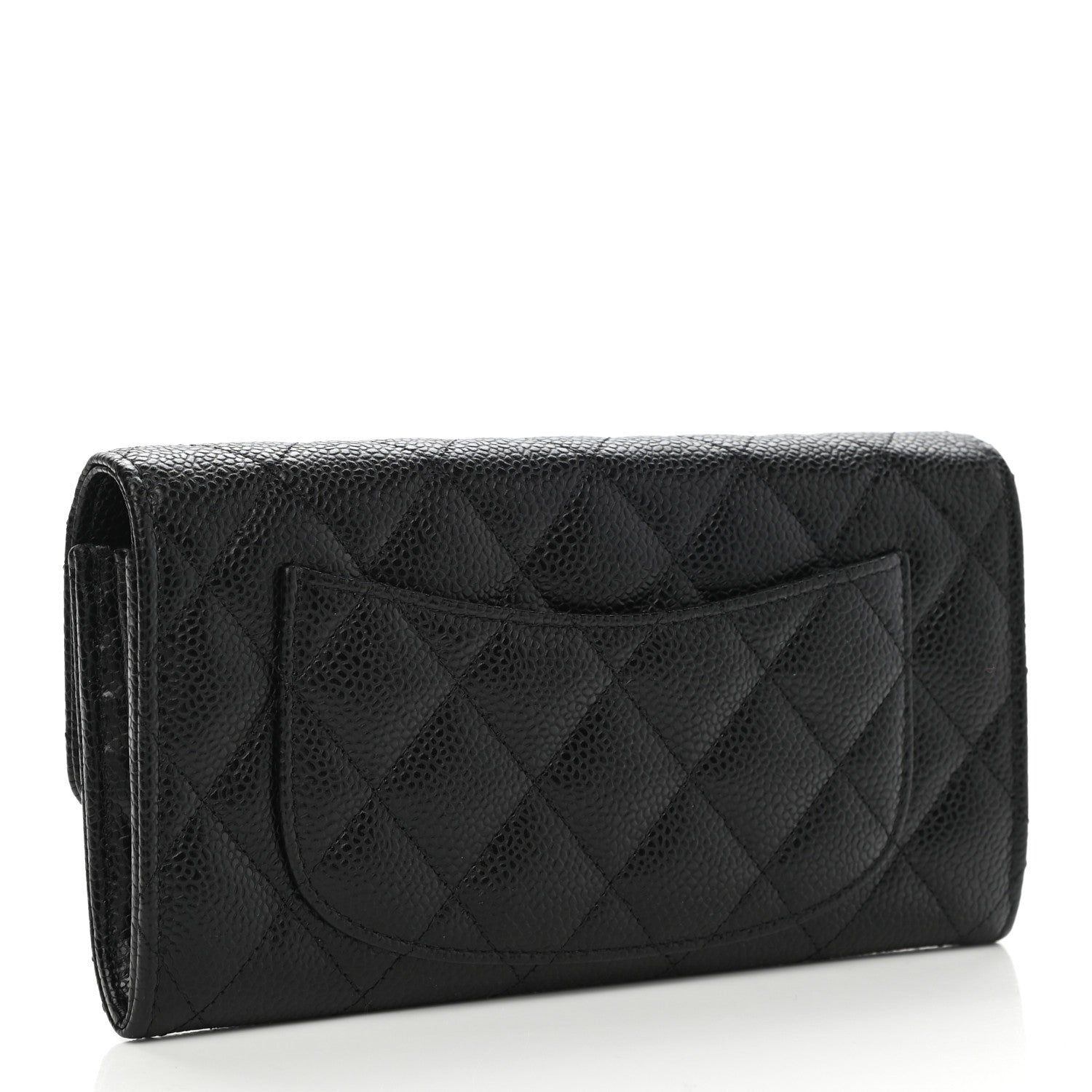 Chanel Caviar Quilted Large Gusset Flap Wallet Black 3 of 8