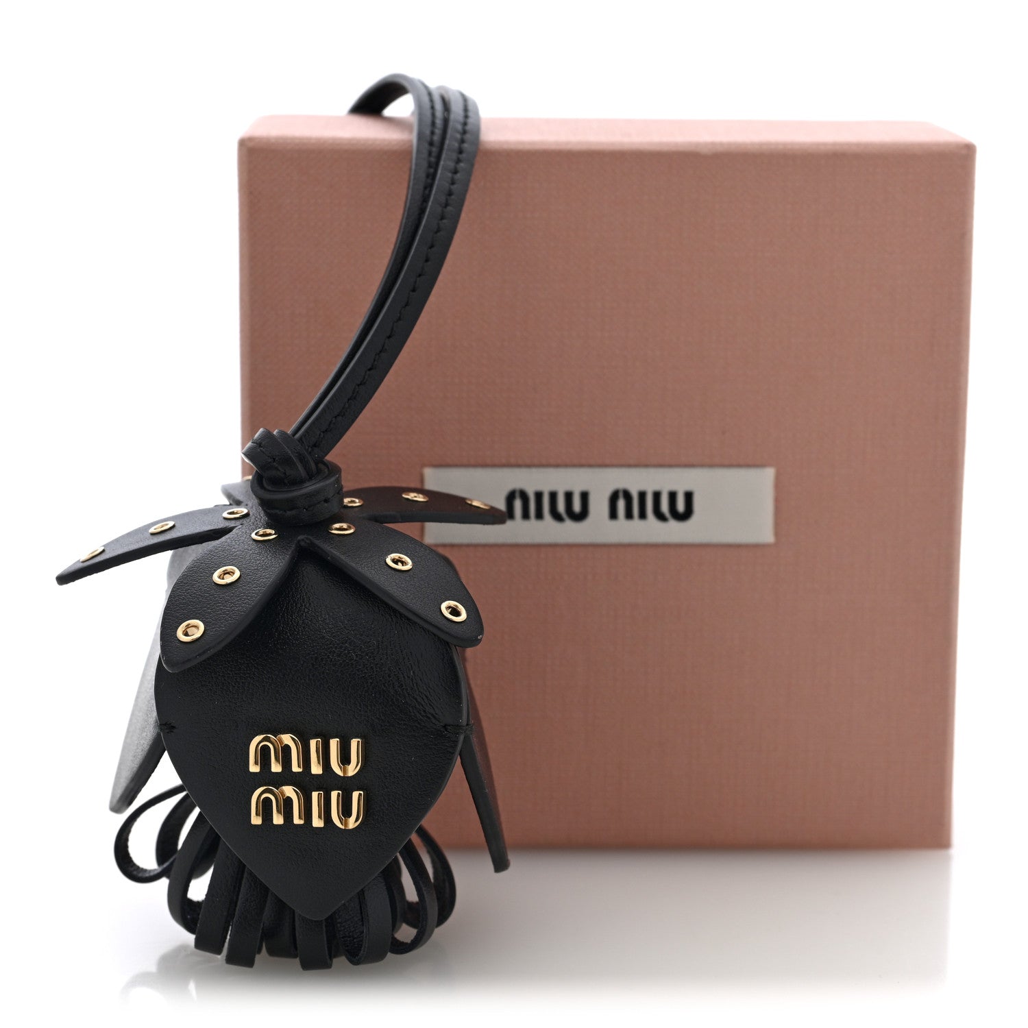 Miu Miu Calfskin Trick Bag Charm Black 3 of 3