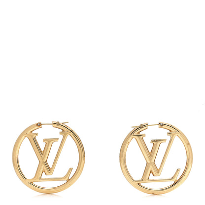 Louis Vuitton Metal Louise Hoop Earrings Gold 1 of 5