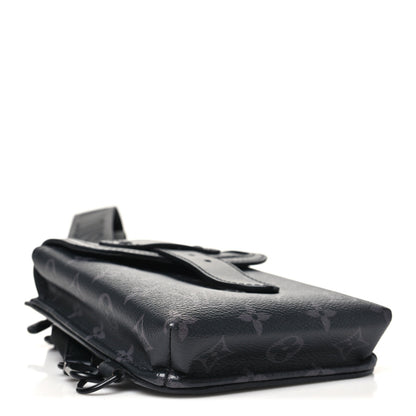 Louis Vuitton Monogram Eclipse Saumur Slingbag Black 3 of 8