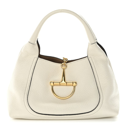 Gucci Grained Calfskin Softbit Medium Shoulder Bag White 1 of 9