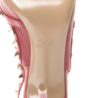 Valentino Garavani Pebbled Calfskin Rockstud Ankle Strap 100mm Pumps 39.5 Rock Pink 9 of 10