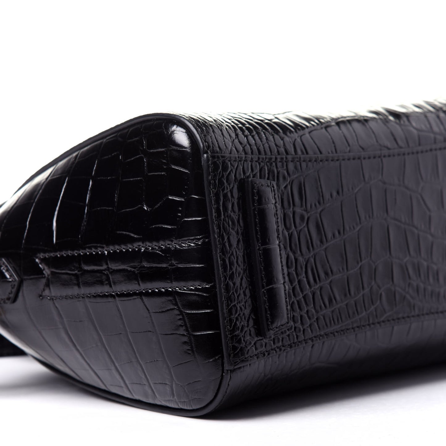 Calfskin Crocodile Embossed Mini Antigona Black