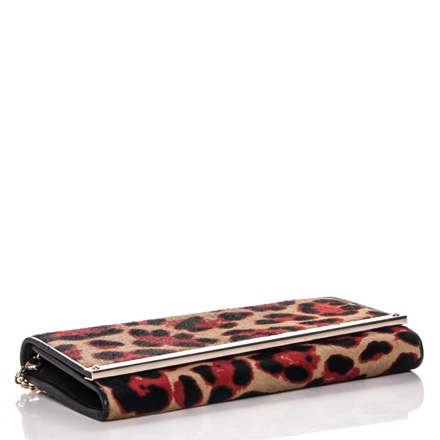 Jimmy Choo Calf Hair Leopard Print Milla Wallet on Chain Tabasco 4 of 7
