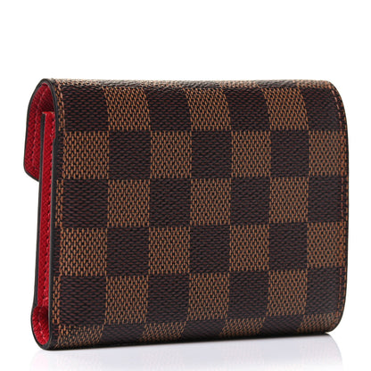 Louis Vuitton Damier Ebene Victorine Wallet Red 2 of 4