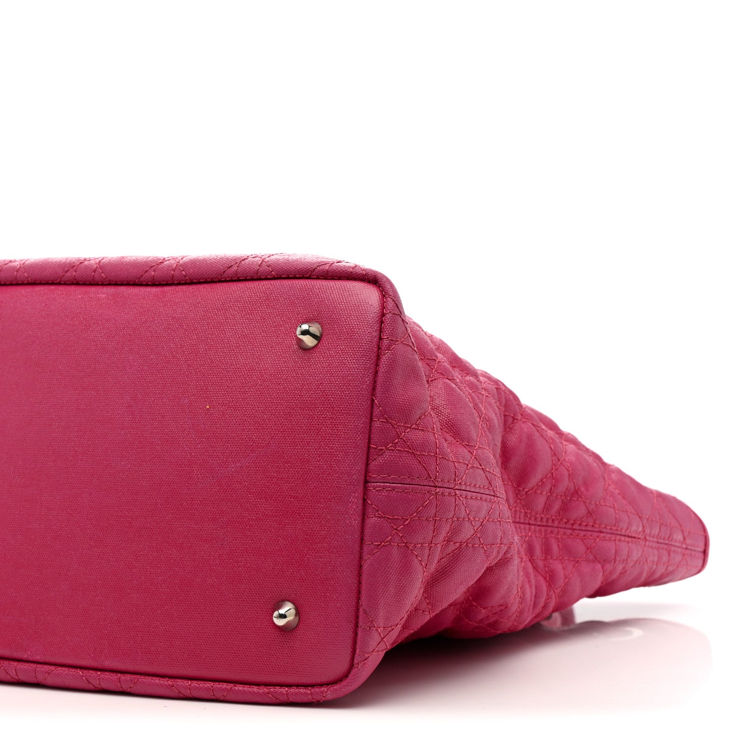 Christian Dior Coated Canvas Cannage Medium Panarea Tote Pink 10 of 15