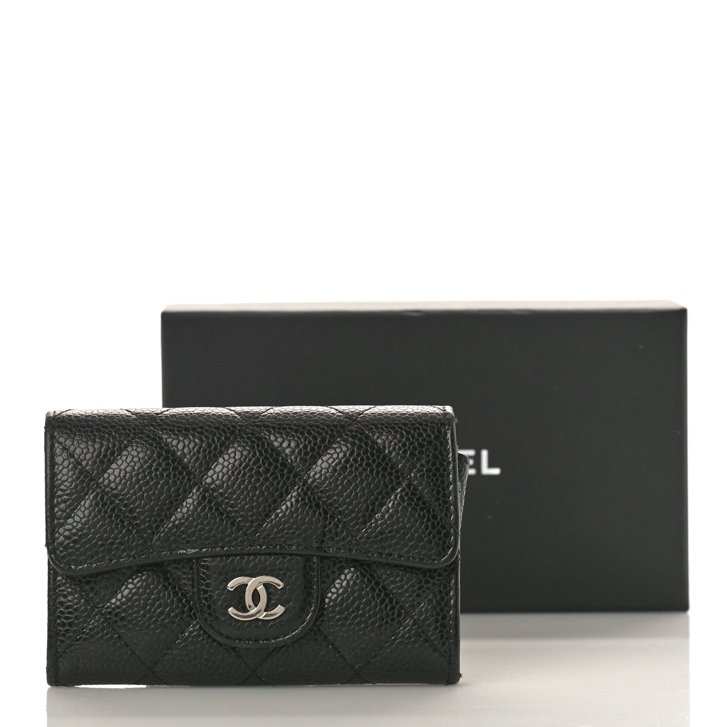 Chanel Caviar Quilted Flap Card Holder Wallet Black 9 of 9