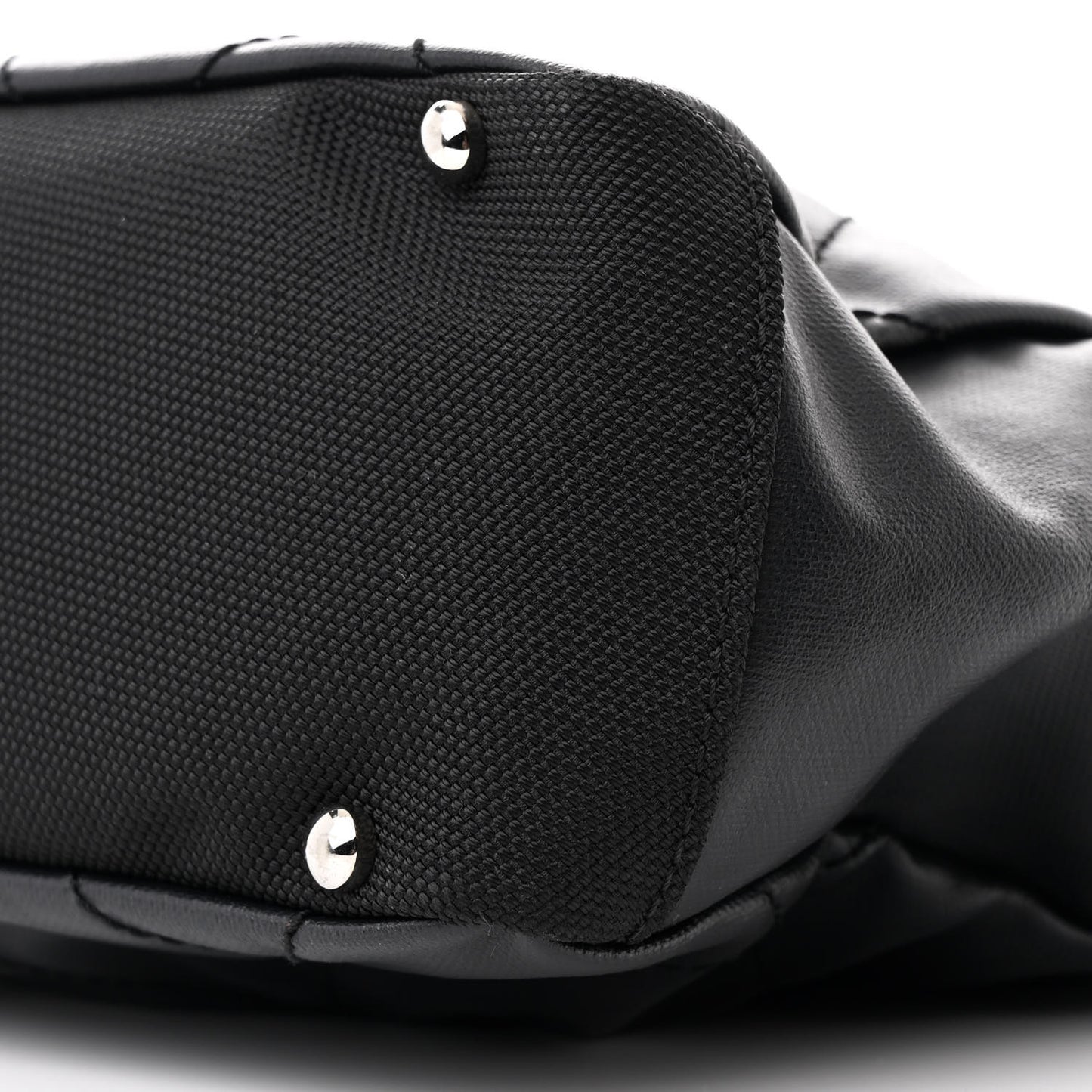 Coated Canvas Quilted Small Paris Biarritz Tote Black