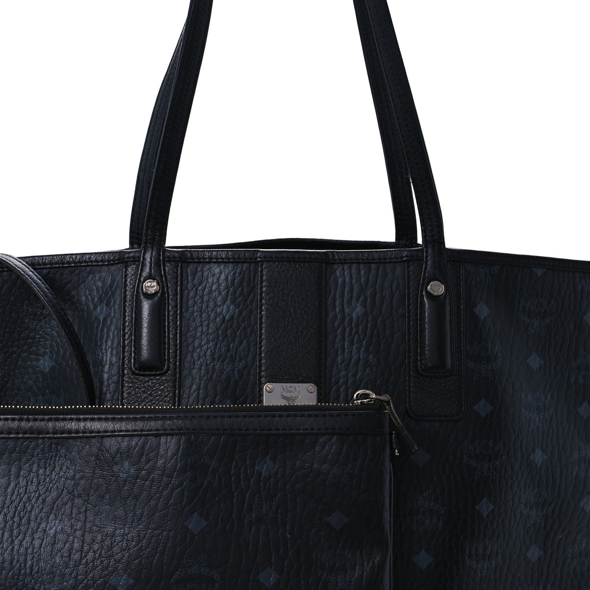 MCM Visetos Medium Liz Reversible Shopper Tote Black 14 of 21