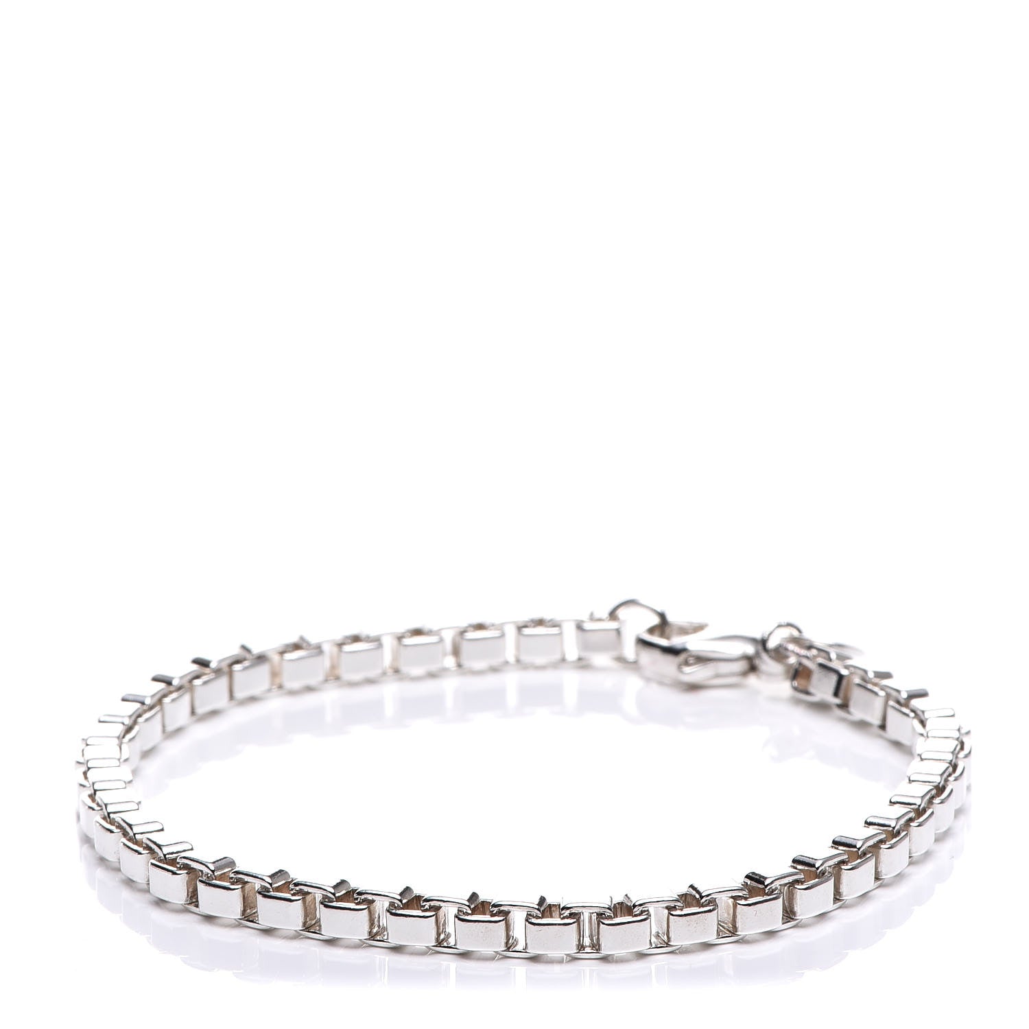 Tiffany Sterling Silver 4mm Venetian Link Bracelet 1 of 6