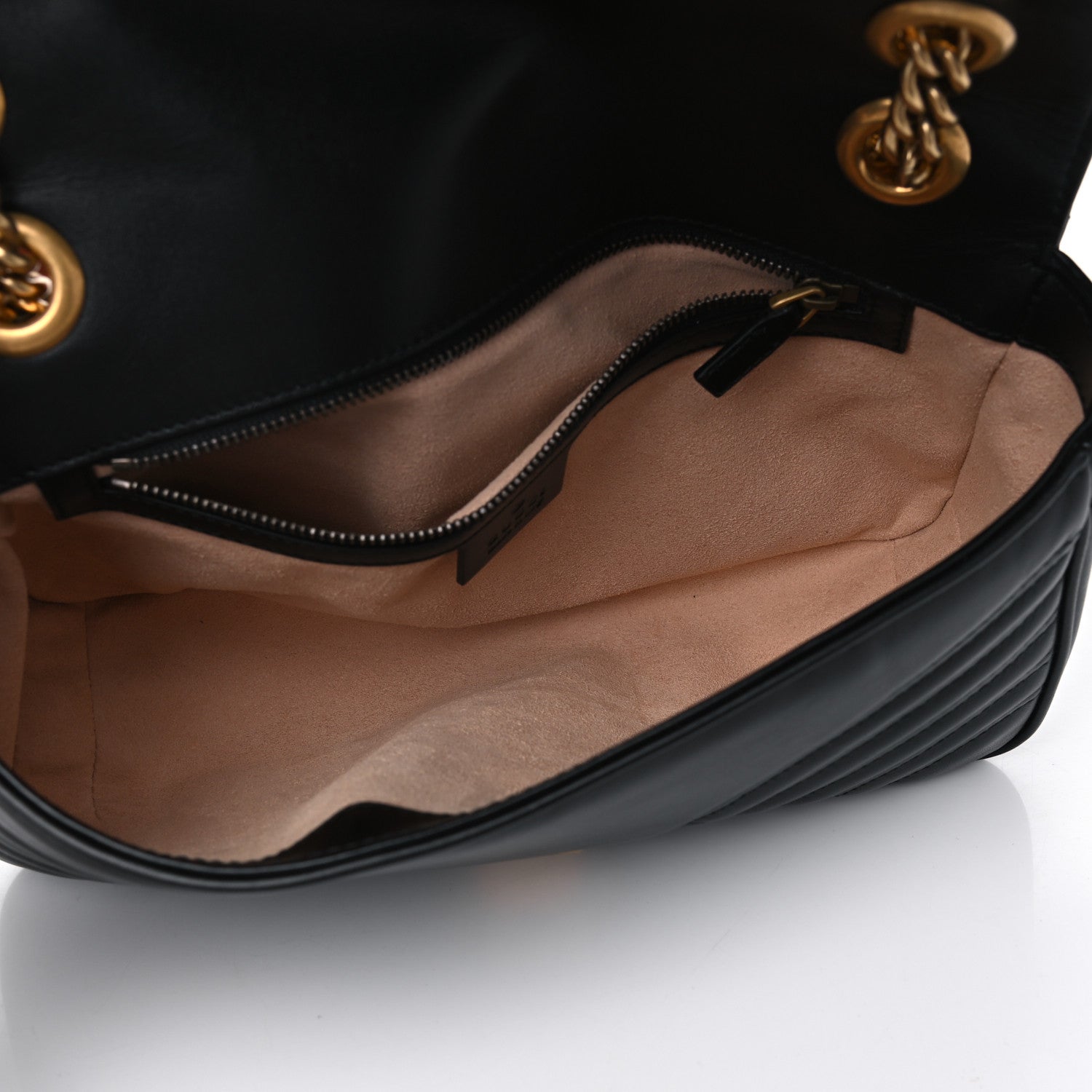 Gucci Calfskin Matelasse Small GG Marmont Shoulder Bag Black 3 of 4