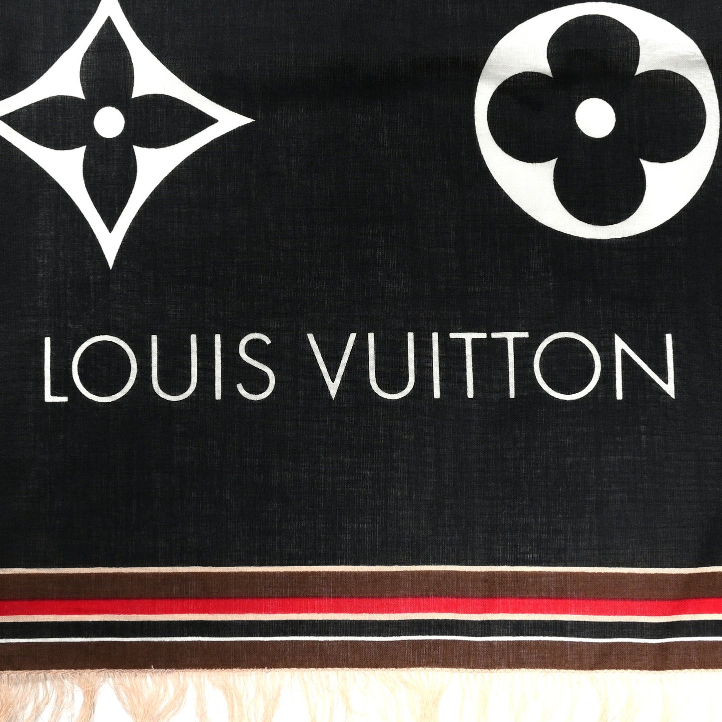 Cotton Monogram Bliss Stole Black Multicolor