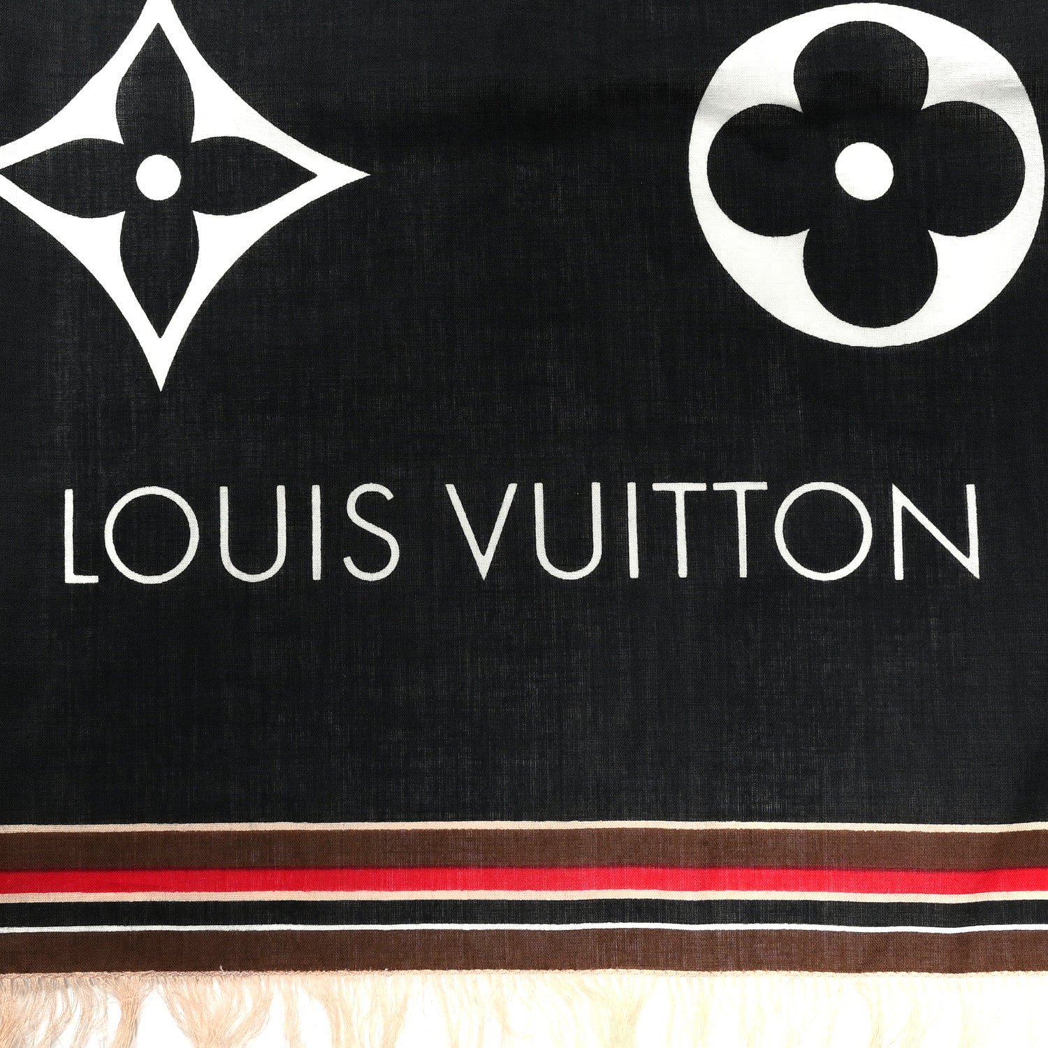 Louis Vuitton Cotton Monogram Bliss Stole Black Multicolor 3 of 4