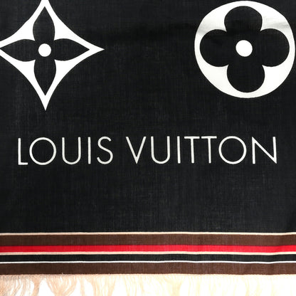 Louis Vuitton Cotton Monogram Bliss Stole Black Multicolor 3 of 4