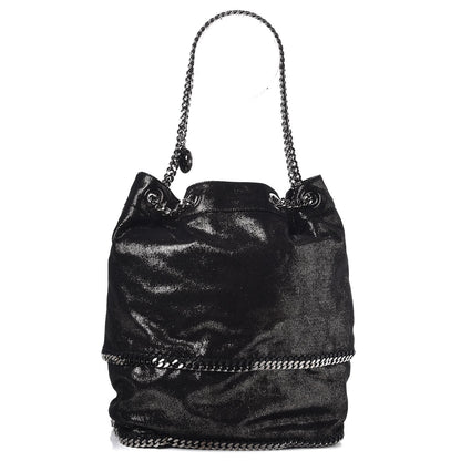 Stella McCartney Chamois Shiny Dotted Large Falabella Bucket Bag Ruthenium 1 of 6