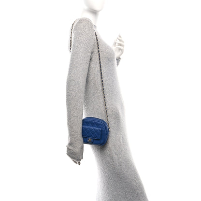 Chanel Caviar Quilted CC Day Camera Case Blue 2 of 10