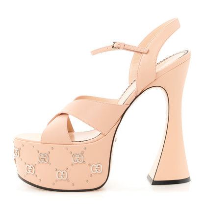 Gucci Malaga Kid Interlocking G Studs 155mm Platform Sandals 41 Perfect Pink 1 of 8