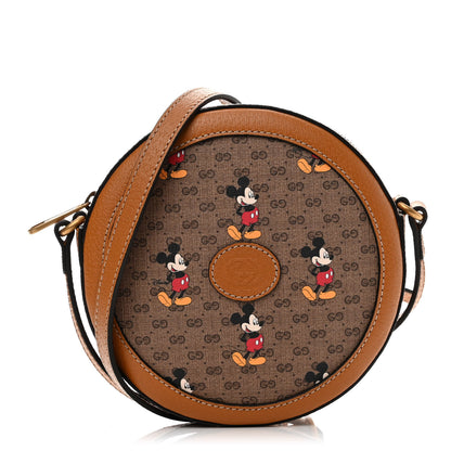 Gucci X DISNEY Mini Vintage GG Supreme Monogram Mickey Mouse Round Shoulder Bag Beige Vintage Sun Oil 1 of 10