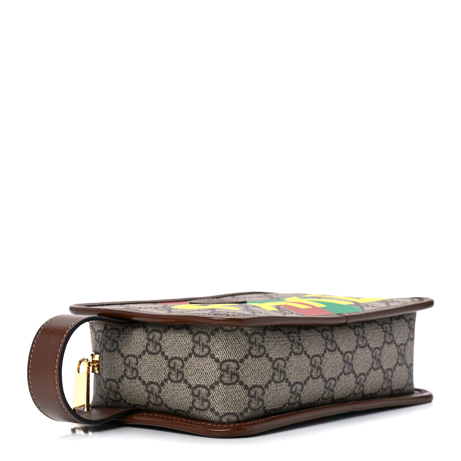 Gucci GG Supreme Monogram Azalea Calfskin Fake/Not Retro Interlocking G Cosmetic Case Beige Ebony Brown Sugar 4 of 12
