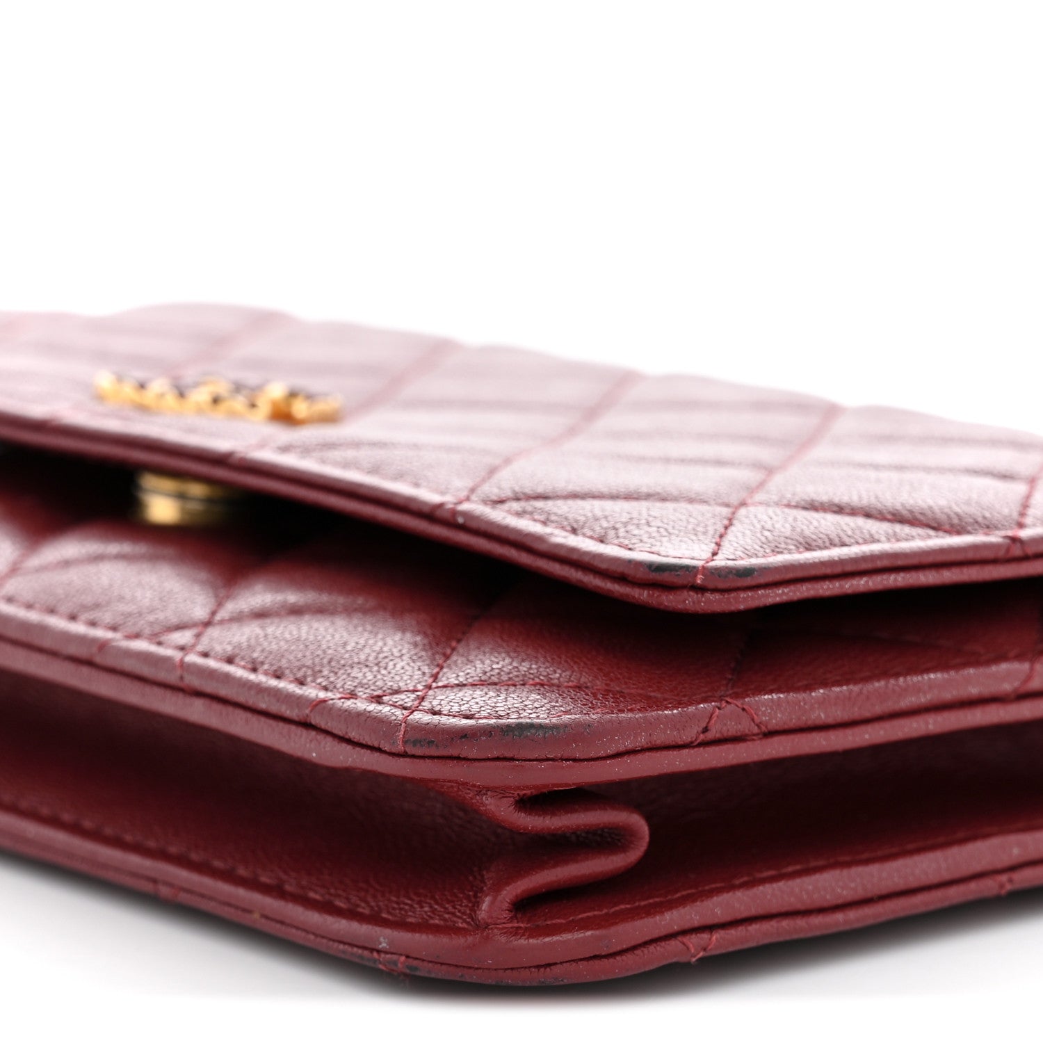 Chanel Lambskin Quilted Infinity Wallet On Chain WOC Burgundy 10 of 16