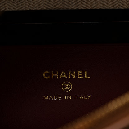 Chanel Grained Calfskin Top Handle Slim Vanity Case With Chain Camel 6 of 11
